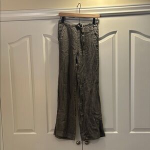 Anthropologie Charcoal Linen Pants